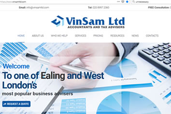 Vinsam Accountants based on our Website for Accountants service